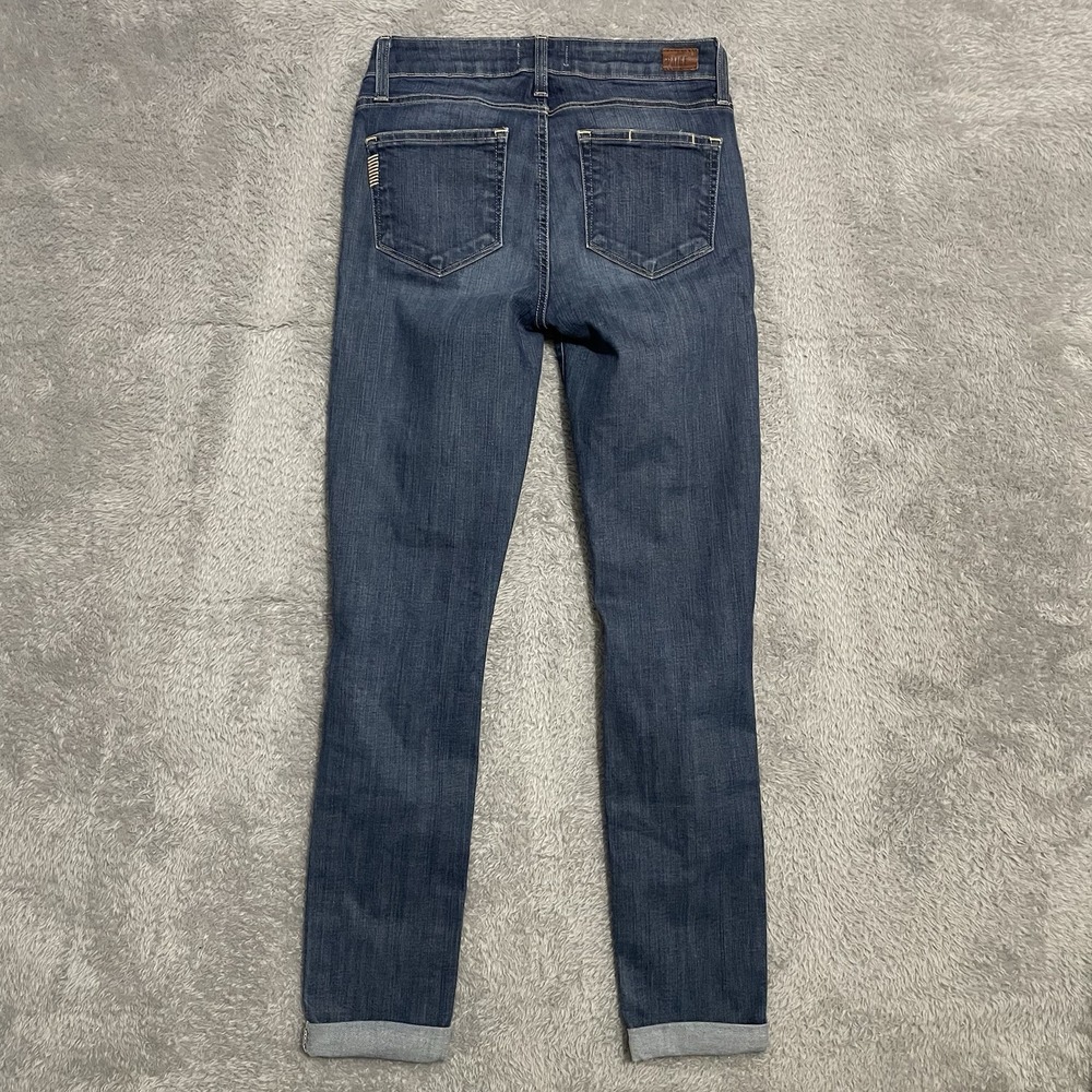 PAIGE Jeans Womens Size 27 Kylie Crop Dark Wash‎ Cuffed Blue Denim Stretch - Picture 7 of 7